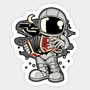 Astronaut Accordion • Funny And Cool Sci-Fi Cartoon Drawing Design Great For Any Occasion And For Everyone Sticker